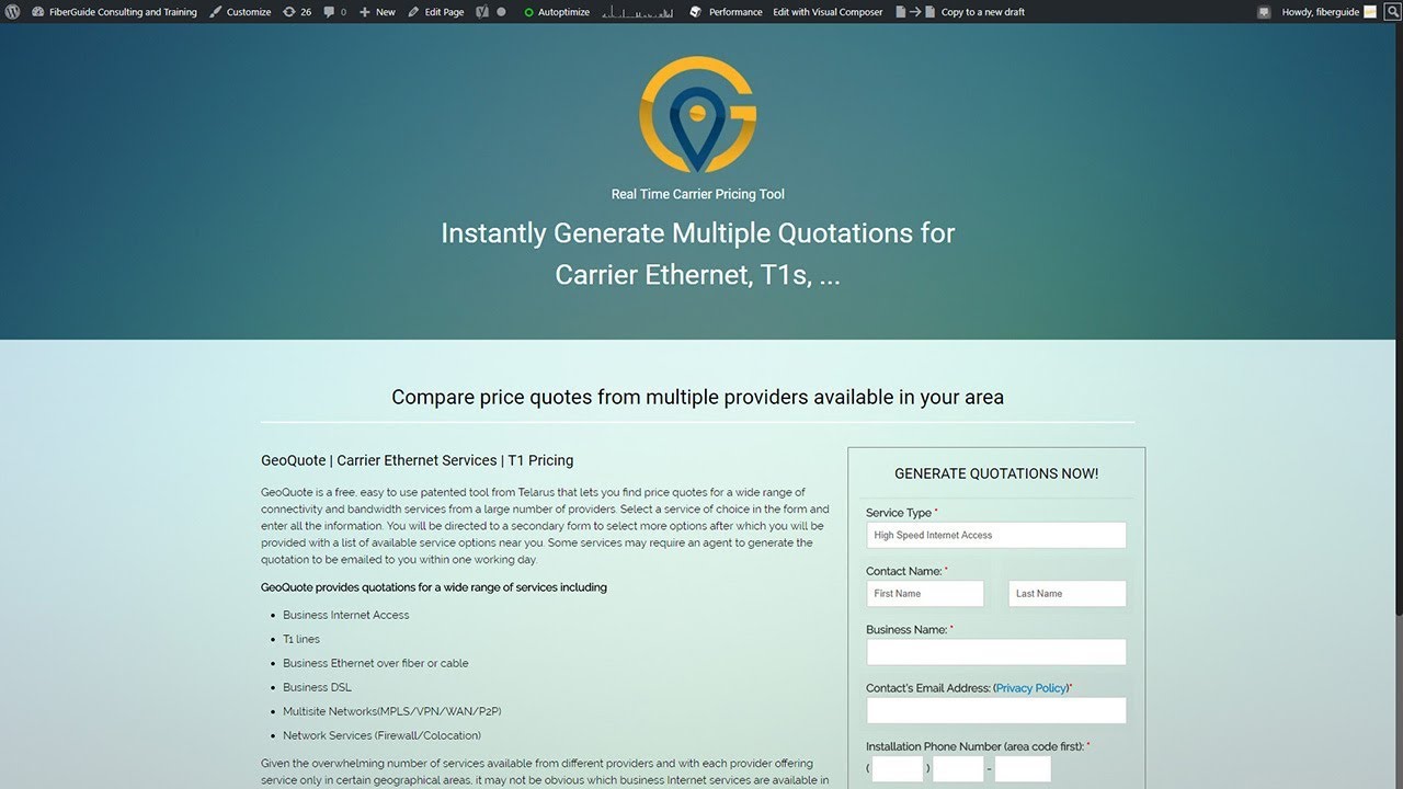 Geoquote-carrier -pricing-tool